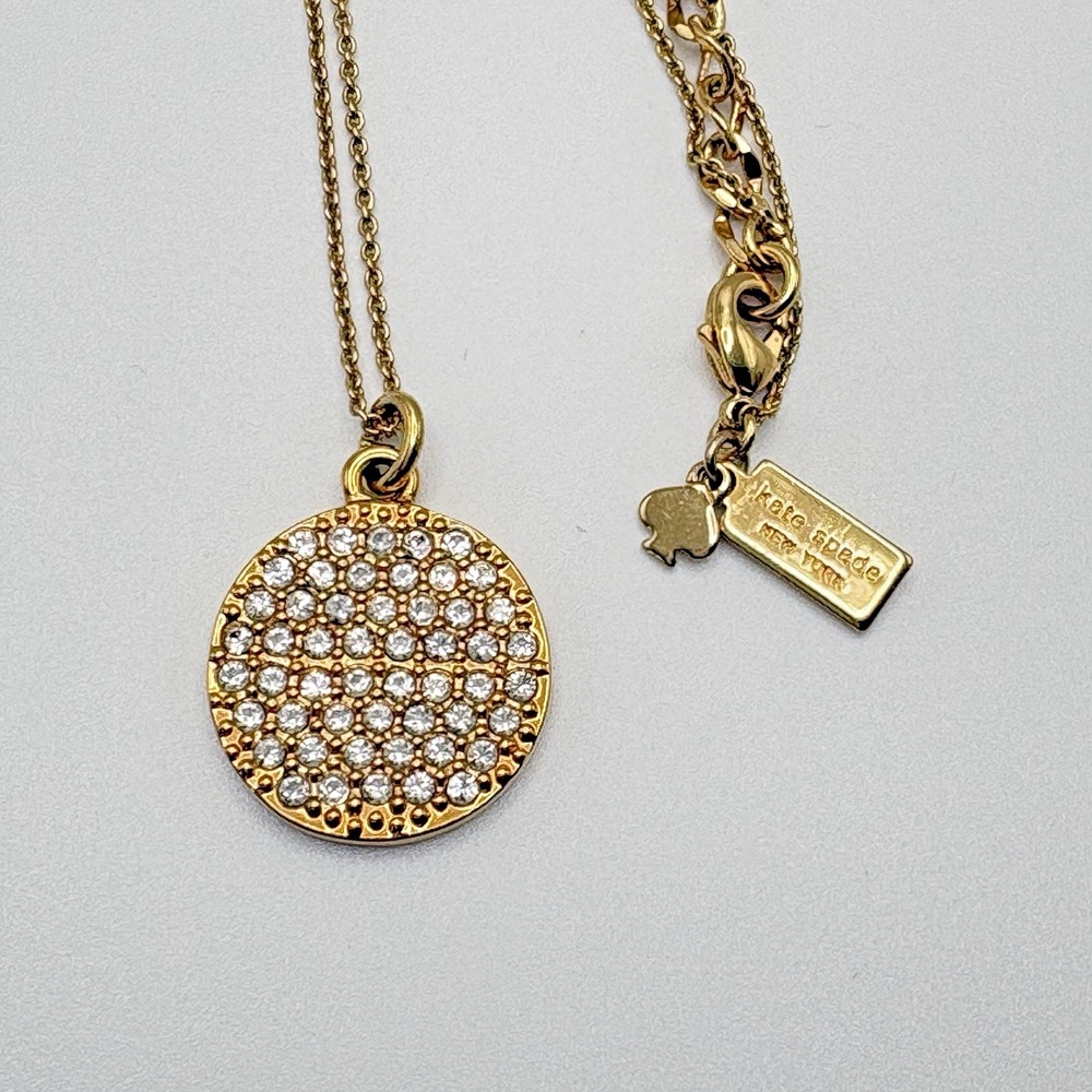 Kate Spade Gold Tone Crystal Pendant Necklace All That Glitters 18"